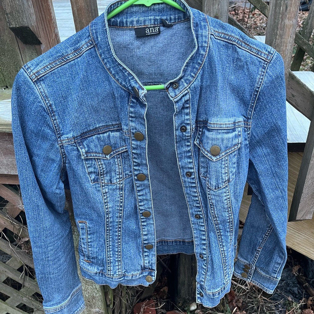 Mandarin collar jean jacket